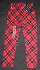 New girls Polo Ralph Lauren plaid leggings Size 5