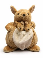 Vintage Dayton Hudson Kangaroo Plush Pajama Pal w/ 2 Baby Joeys Stuffed Animal