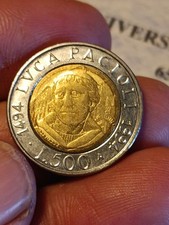 Repubblica ITALIANA 500 LIRE Del 1994 500° anniversario Nascita di Luca Pacioli