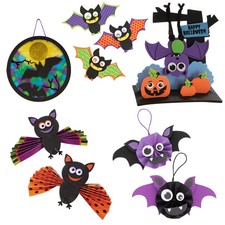 Bulk Basically Bats Halloween Craft Kit Assorent - Makes 60