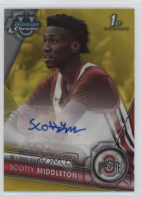2023-24 Bowman U Chrome Prospect Yellow Refractor 46/75 Scotty Middleton Auto