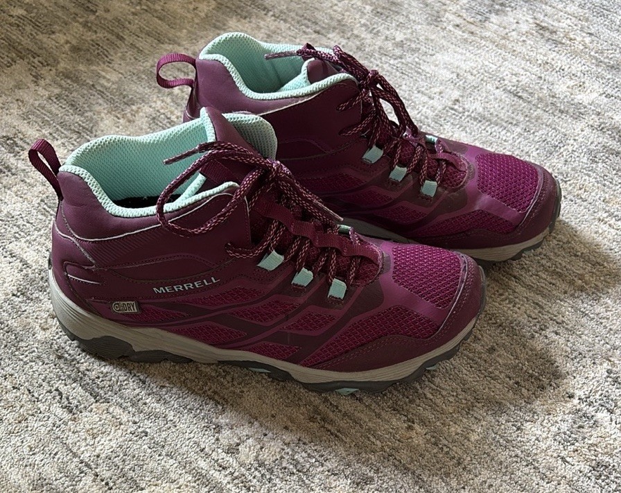 Scarpe da trekking Merrell viola alte da donna taglia US 7