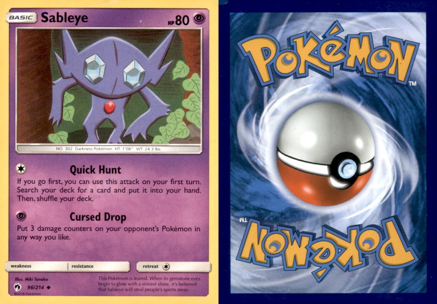 Pokemon Lost Thunder Sableye 96/214 Lost Thunder