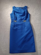 Tahari Arthur S. Levine Women's Blue Sleeveless  A-Line Zipper Back Dress Size 8