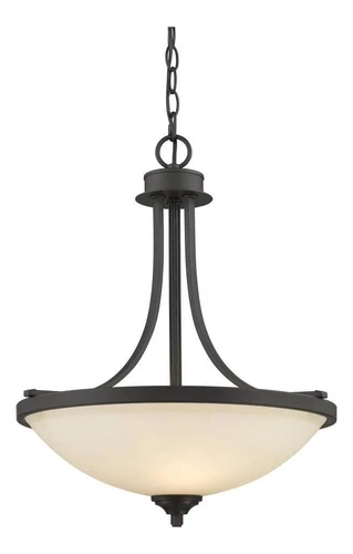 Bronze Bordeaux 3 Light Pendant with Matte Opal Glass Shade - Picture 1 of 1