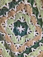 NEW HANDMADE Crocheted Afghan Throw Blanket Granny Shell Approx 47 Square