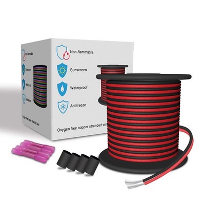 LEADTOPS 20 M 22 AWG 65,5 FUSS Verlängerungskabel verzinntes Kupfer 2 Leiter Kabel rot 