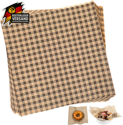 Feinkostpapier 18x18 cm fettabweisend für Sandwich Burger Wraps ofenfest