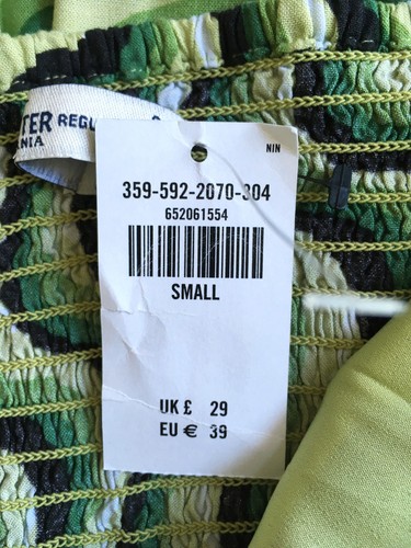 NWT Hollister halterneck dress size S aprx 8 UK green multi light viscose - Picture 7 of 14
