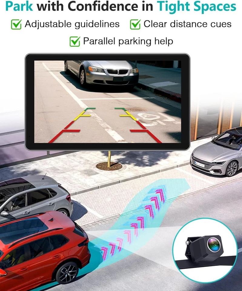 Wireless Apple Carplay with Backup Camera: 7” HD Touchscreen Car Stereo - Blueto - Image 3 of 4