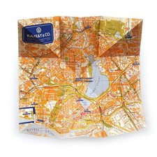 Vintage Hamburg Germany Foldout City Map - Raffay Volkswagen Advertising Guide