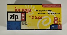 Iomega 250MB Zip Disks 8 Pack PC Formatted New Old Stock 1998 SEALED