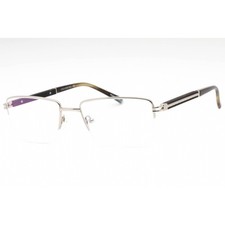 Charriol Men's Eyeglasses Shiny Silver/Khaki Horn Rectangular Frame PC75117 C02