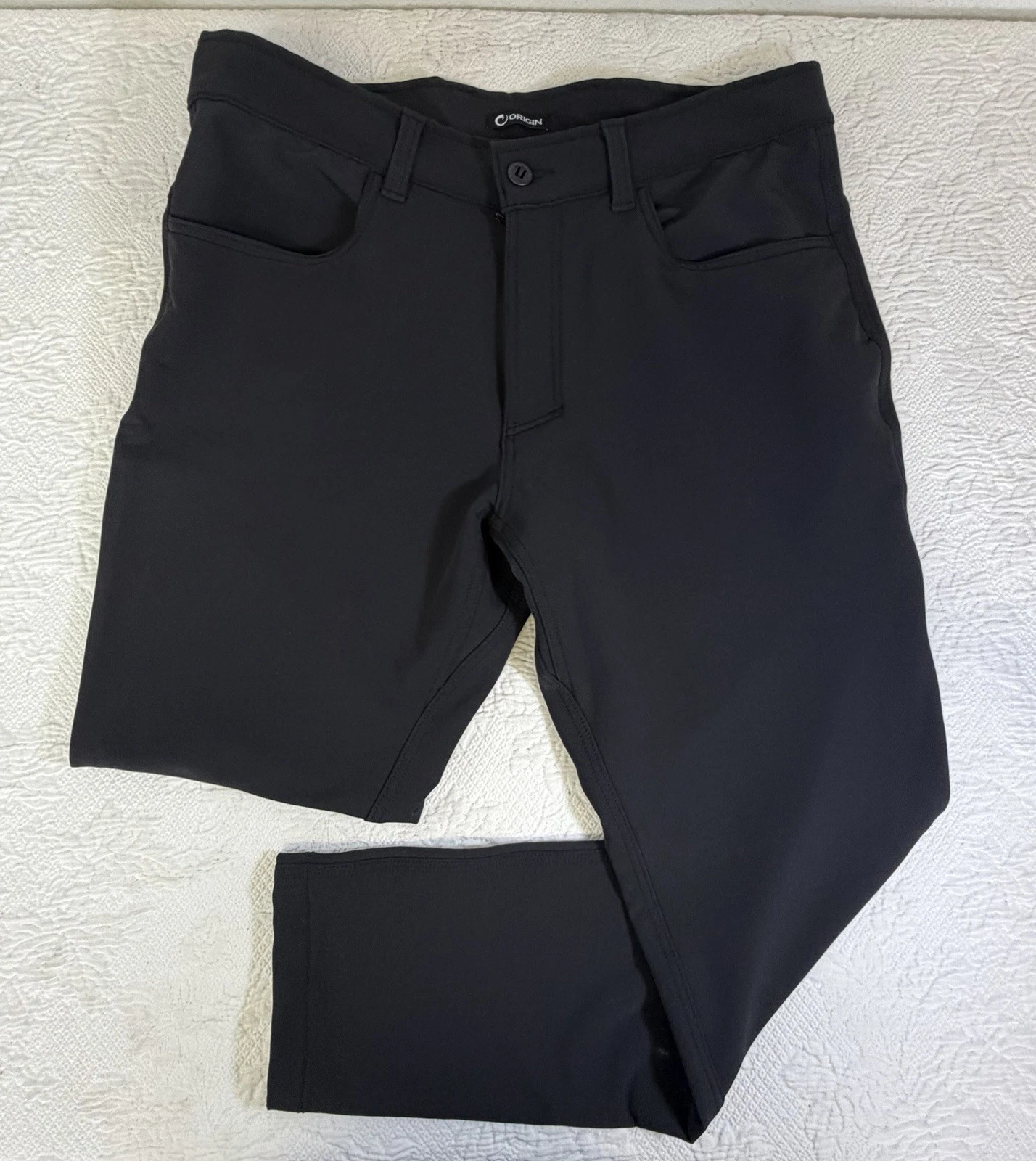 Origin USA Men's Tapered Stretch Woven Travel Pants 36x32 Black GTFO VRSA Maine