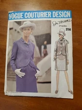 Vogue Couturier Design 2114 Jo Mattle Suit Sz 10 Bust 32.5" Sewing Pattern CC 