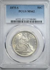 1875-S Liberty Seated Half Dollar 50C PCGS MS62