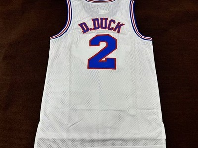 Men Tune Squad D.DUCK 2  Jersey Basketball Space Jam Stitch Sewn Stitched S-3XL