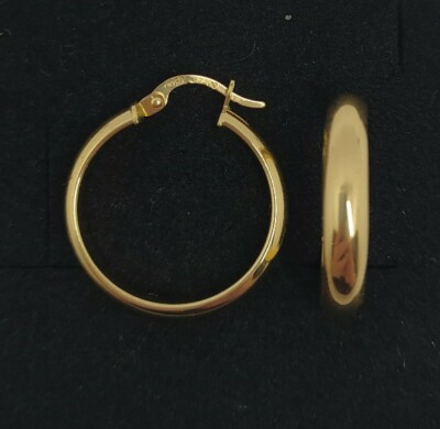 Ohrringe Gold 18K 750 Mls. Glatte Creolen. 21 Mm X 3,8 Mm. Ref. AMC02