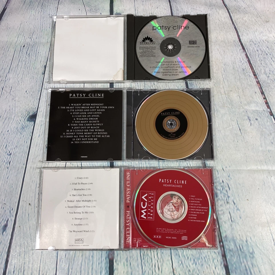 Lot of 3 Patsy Cline CDs: Forever Gold, Heartaches, and Six Track Pack Country Foto 3 de 4