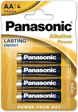 4x New Panasonic AA Alkaline High Power Batteries LR6 1.5V AM3 MN1500