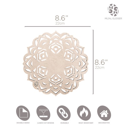 Mijal Gleiser Double Sided Trivets Hot Pads Pot Holder Laser Cut Set of 2 - Picture 32 of 58