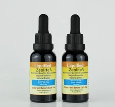 2 Bottles Liquified Zeolite Natural Liquid Detox 1 Oz New Upgraded Glass Bottles