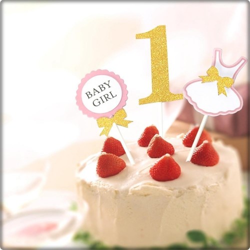 Cake Topper Design Party Decor Geburtstag Birthday Boy Girl Rosa Blau Geschenk - Bild 3 von 5