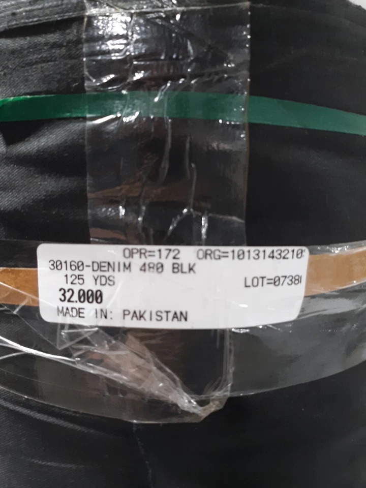 Rolo de tecido denim preto 125 jardas 32 polegadas largura - Imagem 2 de 4