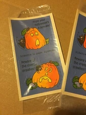 Vintage Halloween  5 CT (10 stickers) 1985 Hallmark Scratch'N Sniff NOS Sealed!