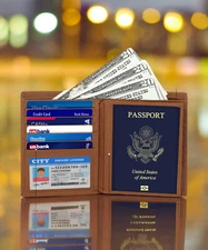 Men's Genuine Leather Bifold Wallet Hipster Credit Card ID Holder RFID Blocking