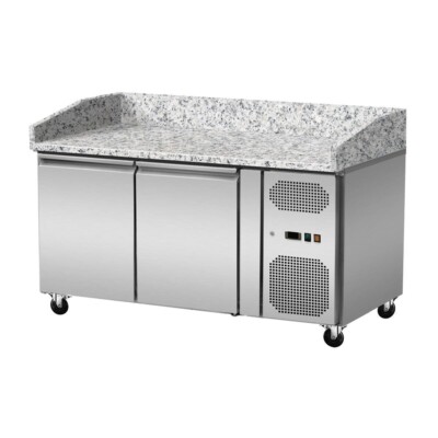Pizzakühltisch m. Granitplatte mit Aufkantung 2 Türen 1505 x 800 x 860 mm NEU