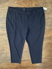 Talbots Navy Pull On Stretch Smooth Slim Leg Pants Dressy Comfy NWT Size 3X
