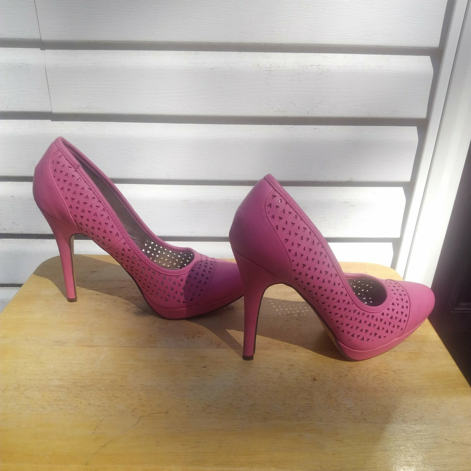 Michael Antonio pink pump heels size 8 womens stylish comfort-image