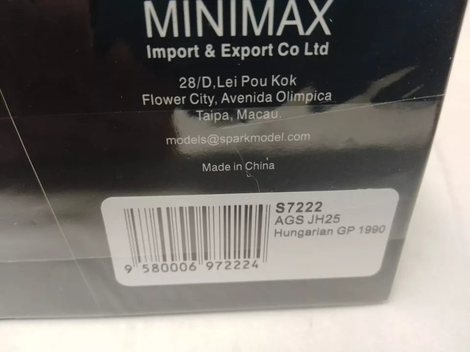 Spark AGS JH25 LAPIDUS #17 Gabriele Tarquini GP de Hungría 1990 1/43 S7222 Foto 3 de 3