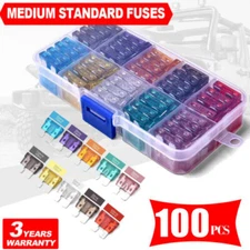 100pcs Car Automotive Medium Standard Fuses Auto Blade Fuse Assortment Kit APM