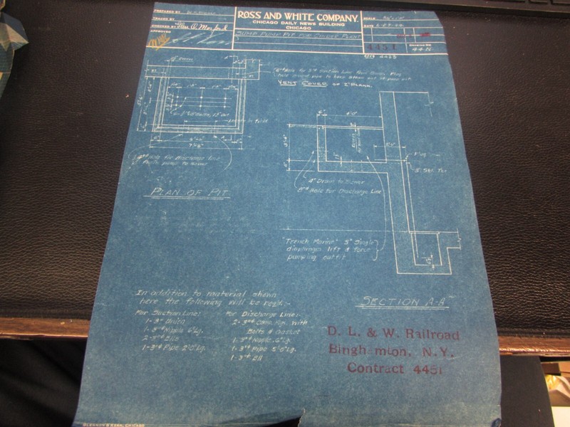 1944 D.L.& W. RAILROAD - SET OF 12 BLUE PRINTS - ROSS & WHITE CO - VERY GOOD