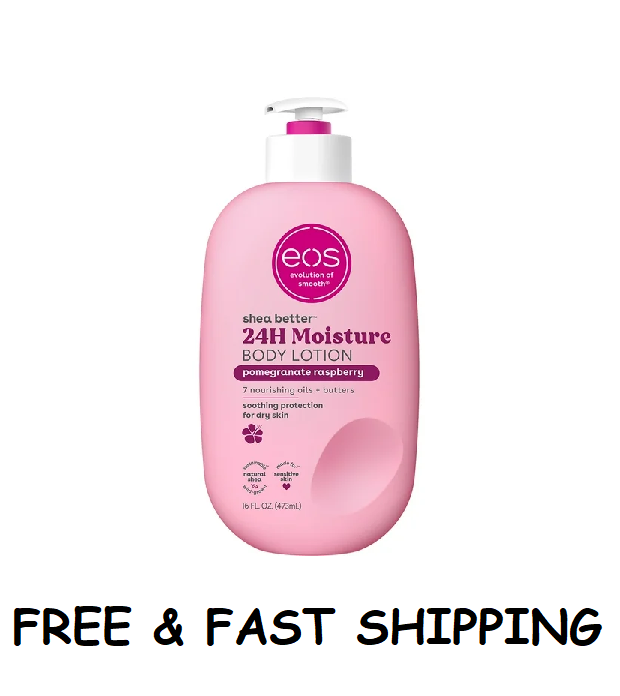 EOS Shea Better Body Lotion Pomegranate Raspberry for Dry Skin 16 fl oz