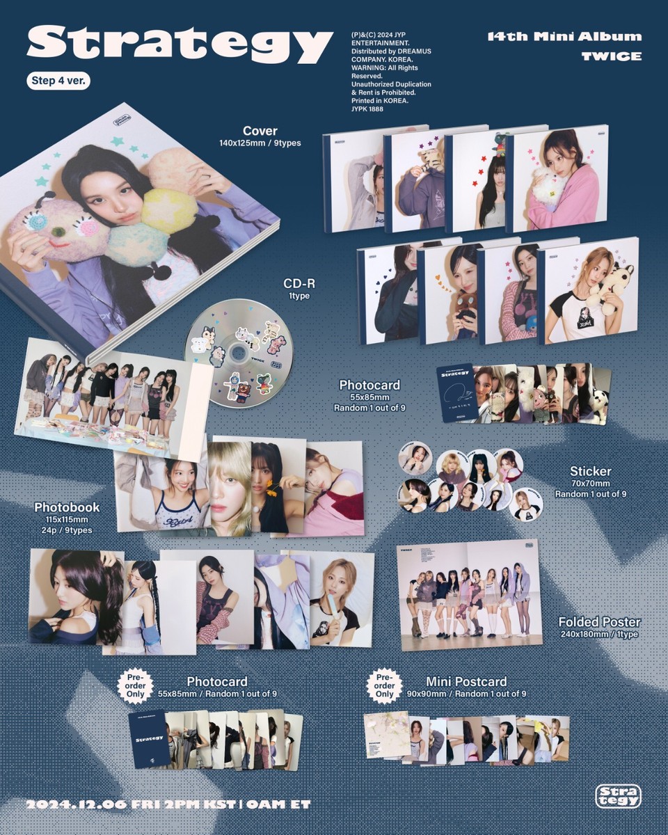 TWICE MINI ALBUM STRATEG デジパック 9バージョンセット TWICE STRATEGY 14th Mini Album Step 4 (Digipack Ver) 9 Ver