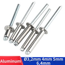 Standard Blindnieten Flachkopf &Oslash;3,2 bis 6,4mm in Alu/Stahl Popnieten Nieten Niet