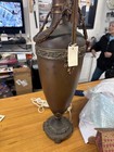 Flame shade LARGE  Fancy Old Antique Art Deco Italian  copper bronze  lamp. RARE — photo 7