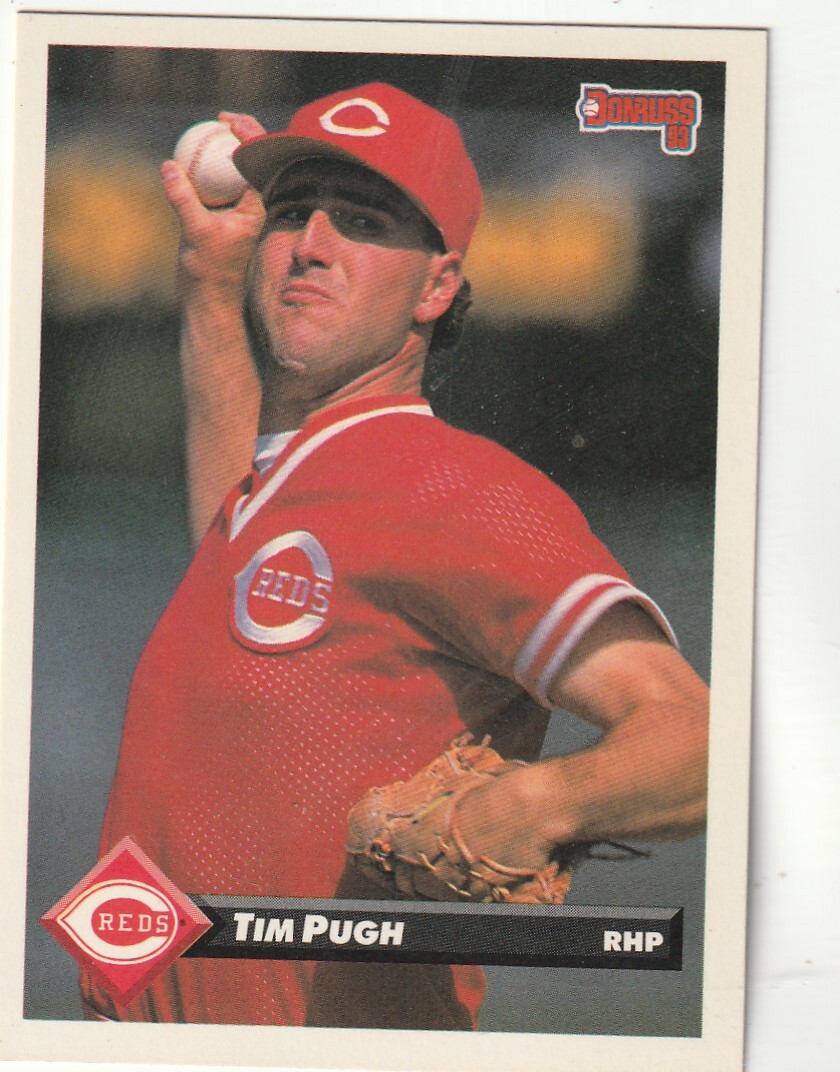 FREE SHIPPING-MINT-1993 Donruss Tim Pugh #162 PLUS REDS BONUS CARDS