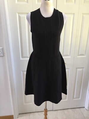 NWT Ann Taylor Black Sleeveless Flare Sweater Dress $139.00 M Side Zipper |  eBay