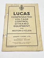 VINTAGE JOSEPH LUCAS - LUCAS DYNAMO CONTROL MOTOR CYCLES BOOKLET SERVICE BOOK