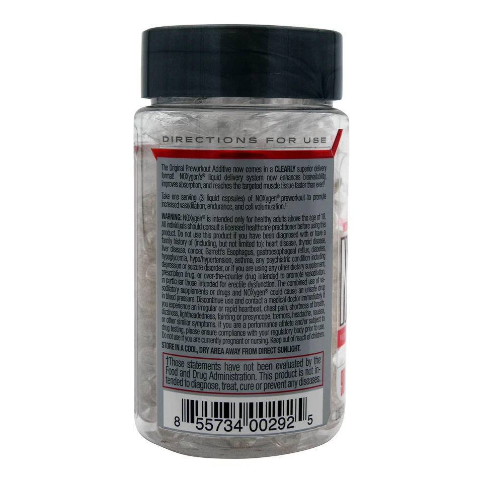 Purus Labs Noxygen Liquicaps: Pre Workout Accelerator, Nitric Oxide Booster - Image 2 of 3