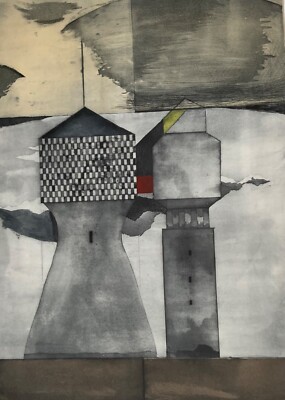 Karl Imhof Signierte numm. große aquarellierte Original Radierung 1972 nur 50 Ex