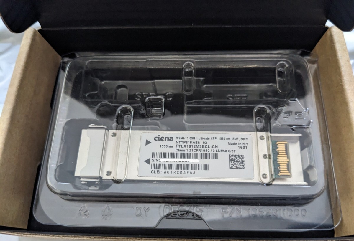 NEW CIENA NTTP81KAE6 WOTRCD3 FAA XFP 9.95G-11.09G MULTIRATE 80KM