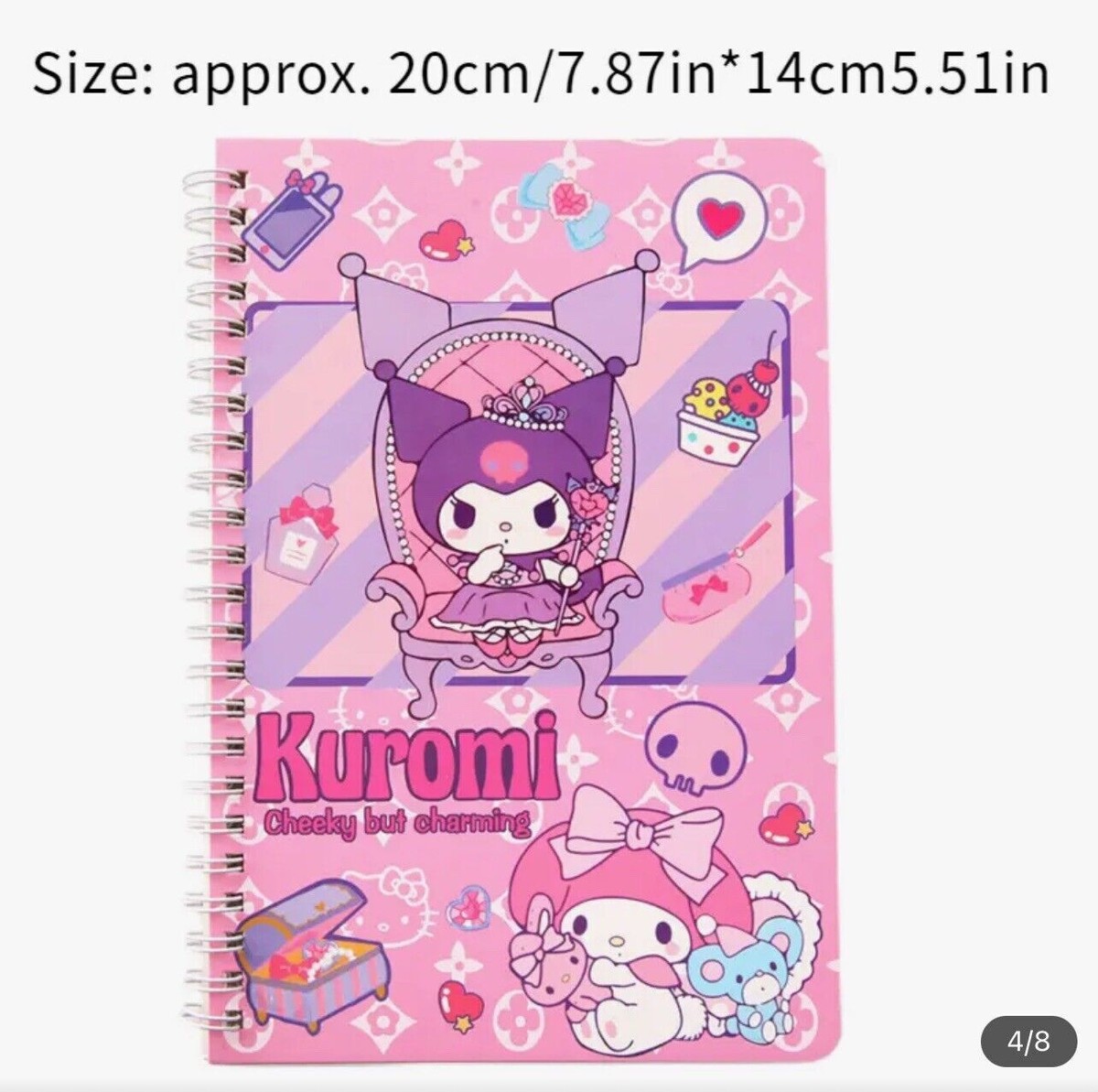 4Pcs Kuromi Notebooks Cute Sanrio Coil Notepad Journal