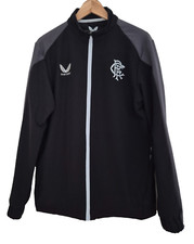 Glasgow Rangers Football Full Zip Track Jacket Size Medium 21" PTP Castore