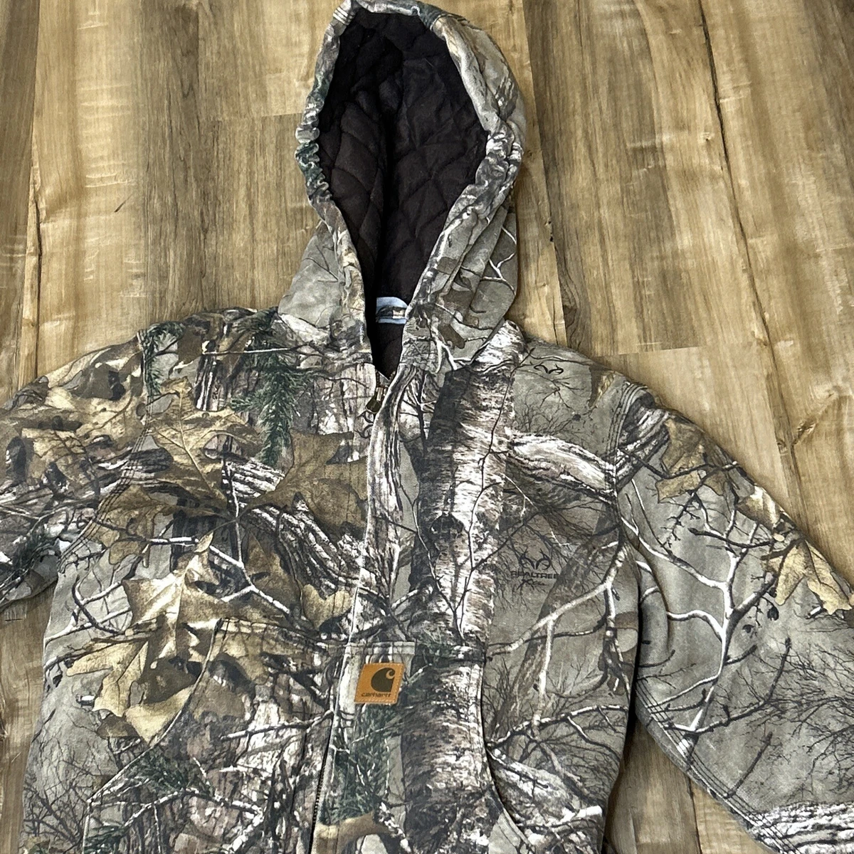 CARHARTT REALTREE HOODED CAMOUFLAGE CAMO FULL ZIP JACKET YOUTH MEDIUM  (10-12) | eBay
