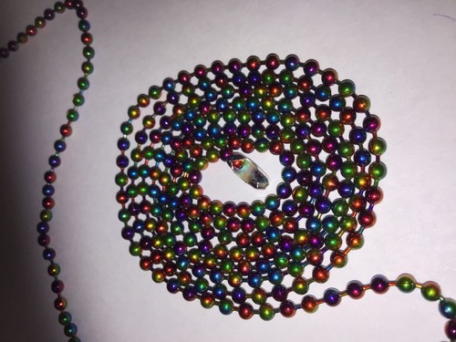 Rainbow Ball Chain Fan Pull Necklace #6 